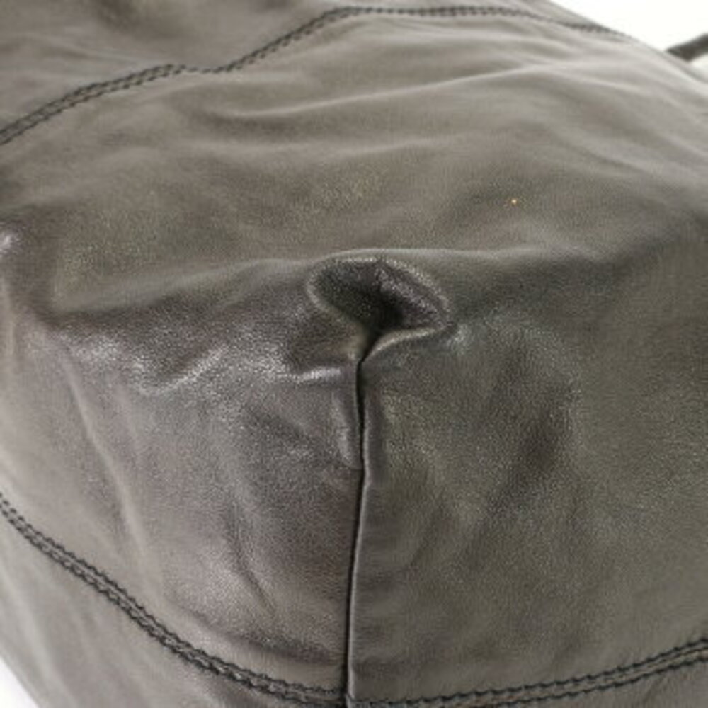 Prada handbag shoulder bag black leather work triangle documents logo tote EFE - Picture 11 of 14